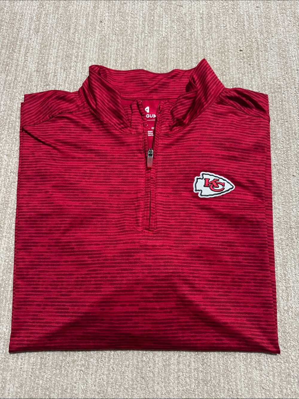 Antigua Kansas City Chiefs Pullover Men XL Red 1/4 Zip NFL Long Sleeve Stretch